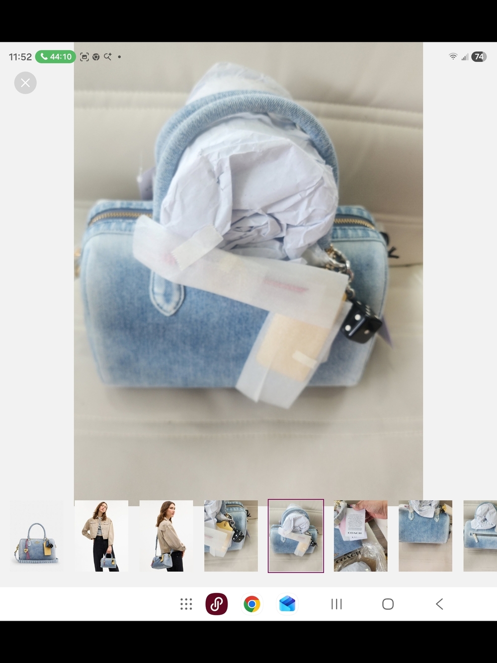 Coach Denim Blue Mini Satchel with Pink Tag - Picture 4 of 13